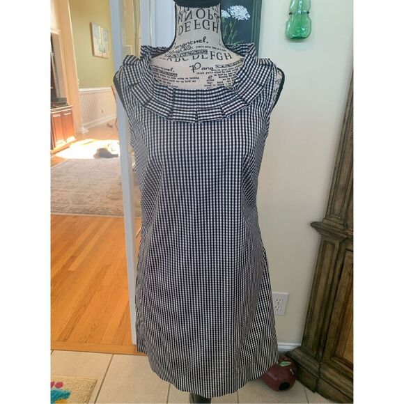 TALBOTS Gingham Check Pleated Ruffle Tank Dress - Picture 9 of 9